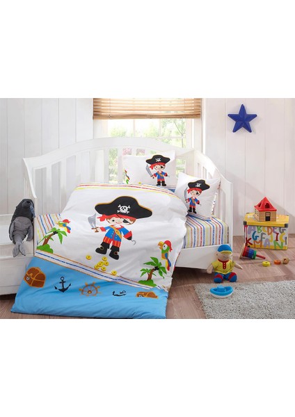 Bebek Çocuk Nevresim Takımı 100 x 150 Bbk-Pirat Mavi