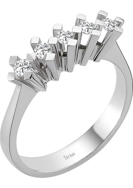 F Renk 0,27 Karat Pırlanta 5 Taş Yüzük 0423R0103