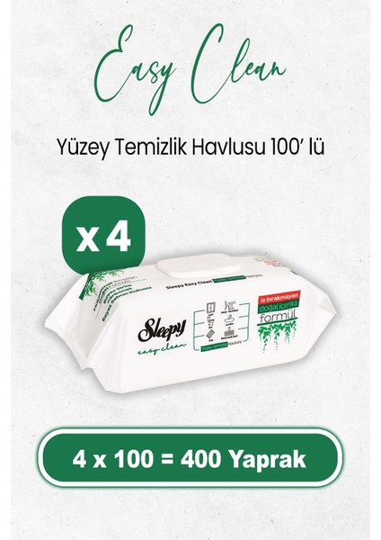 Easy Clean Yüzey Temizlik Havlusu 100 x 4 Adet (400 Yaprak)