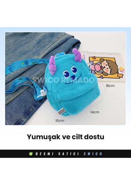 Sevimli Karakter Peluş Çapraz Çanta - Mavi (Yurt Dışından)