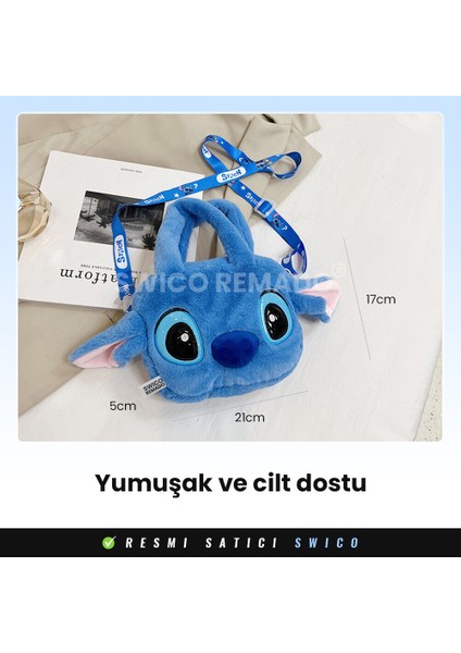 Sevimli Karakter Peluş Çapraz Çanta - Mavi (Yurt Dışından)