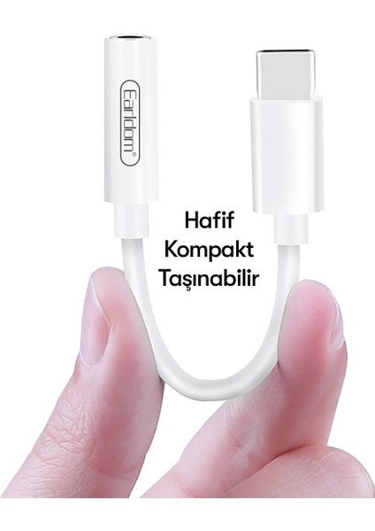 OT42 Tak Çalıştır Type-C To Aux Dönüştürücü - Beyaz
