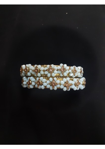 Aashivs Collection Kadın Renkli Taşlı Hint Bilezikleri
