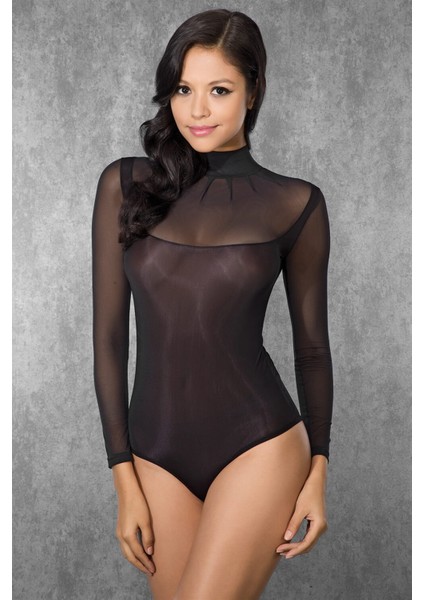 Kadın Polyamid Hafif Transparan Uzun Yaka Body 12433 modelleri
