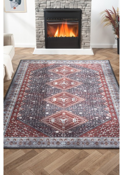 Konfor Antico 2355 Pamuk Tabanlı Yıkanabilir Otantik Vintage Klasik Eskitme Halı140x200