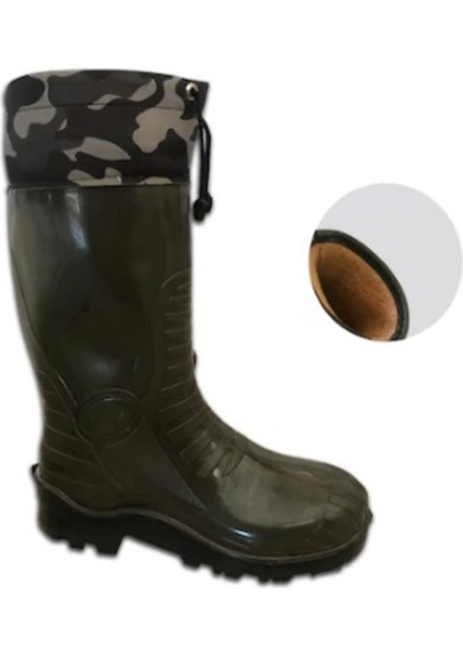 Pvc S4 Çelik Burunlu Kürklü Konçlu Emniyet Çizmesi