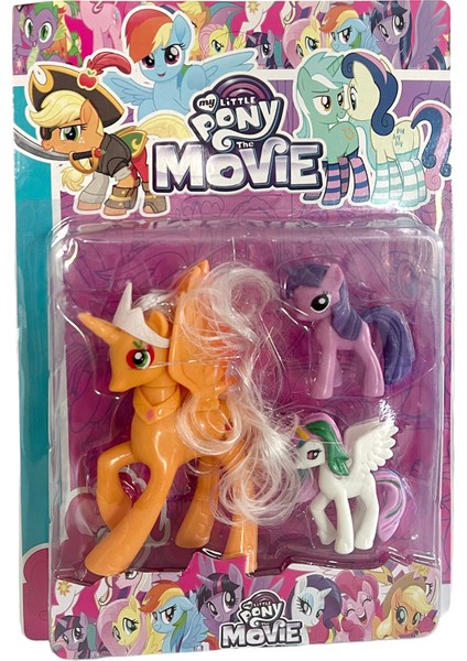 Pony At Oyuncak Set Little Pony 3lü Figür Turuncu