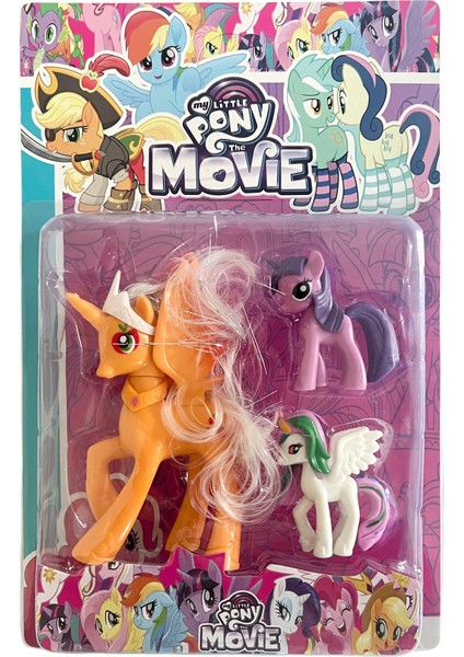 Pony At Oyuncak Set Little Pony 3lü Figür Turuncu