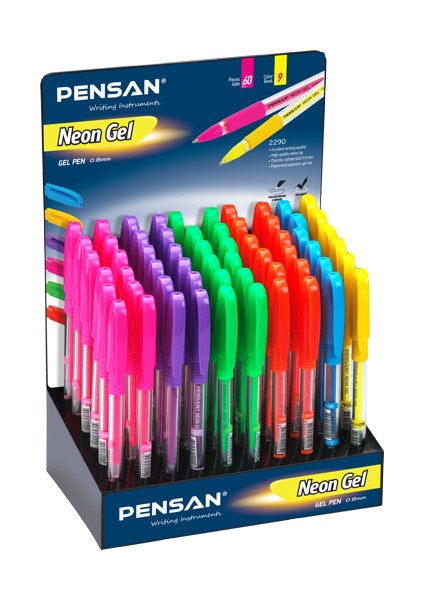 2290/PENSAN Neon Jel Kalem Standlı 60LI