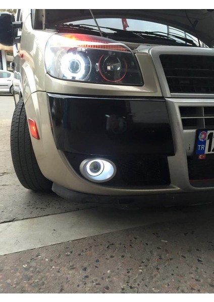 Üniversal Mercekli Angel Sis Farı Metal Su Geçirmez 76 mm Beyaz Halkalı Angel Eyes modelleri