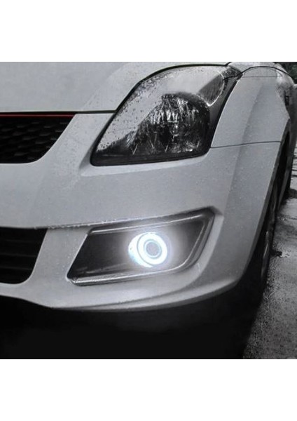 Üniversal Mercekli Angel Sis Farı Metal Su Geçirmez 76 mm Beyaz Halkalı Angel Eyes fırsatları