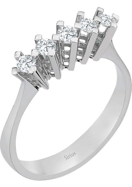 E Renk 0,31 Karat Pırlanta 5 Taş Yüzük 0423R0110