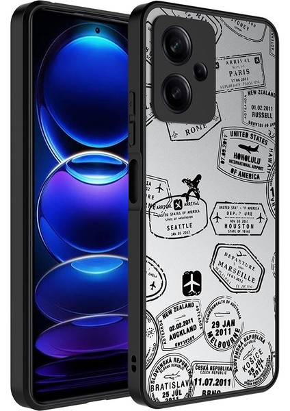 - Xiaomi Redmi Note 12 5g - Kılıf Aynalı Desenli Kamera Korumalı Parlak Mirror Kapak
