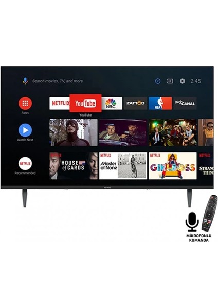 OV43F800 43" 109 Ekran Uydu Alıcılı Full HD Android Smart LED TV (Çerçevesiz)