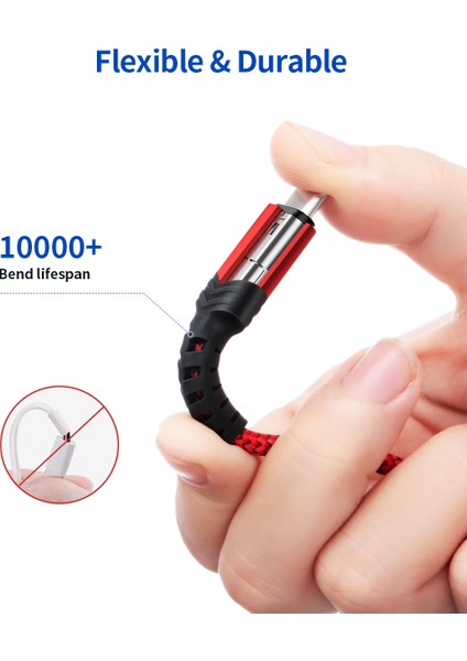 Profesyonel Serisi USB To Type-C 3 Amper Hızlı Şarj ve Data Kablosu iPhone 15 Serisi Ve Android Usb-C girişli cihazlar ile Uyumlu 1 Metre CC0011 Kırmızı