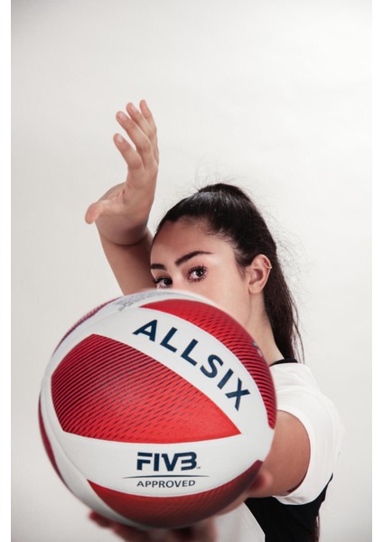 Allsix Voleybol Topu - Beyaz / Kırmızı - V900