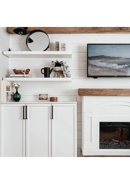 90X20 Cm, 2 Li Beyaz Uçan Raf, Duvar Rafı, Kitaplık, Dekor Düzenliyici, 30 mm Kalınlığında Suntalam Raf fırsatları
