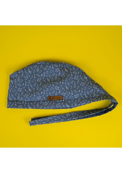 Indigo Minik Notalar Desenli Cerrahi Bone