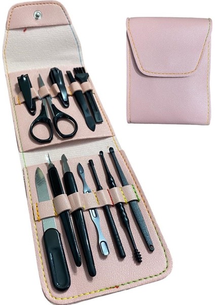 Pembe Deri Çantalı 12 Parça Manikür Pedikür Seti indirimleri