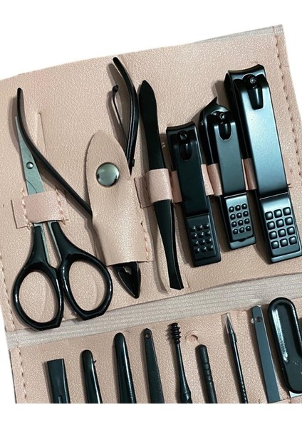 Pembe Deri Çantalı 16 Parça Manikür Pedikür Seti fiyatları