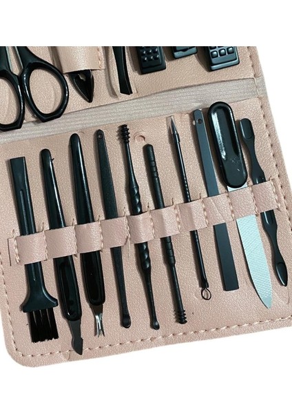 Pembe Deri Çantalı 16 Parça Manikür Pedikür Seti modelleri