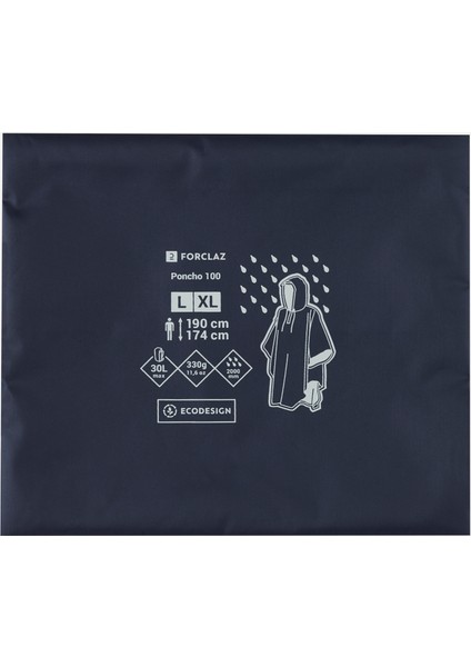 Forclaz Outdoor Panço Yağmurluk - 30L - Mavi - mt 100 fırsatları
