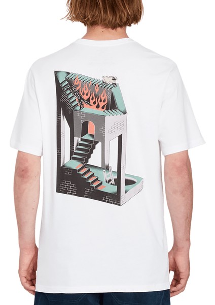 Beyaz Erkek Bisiklet Yaka T-Shirt A5012306_VOLCOM Skate Vitals Axel 2