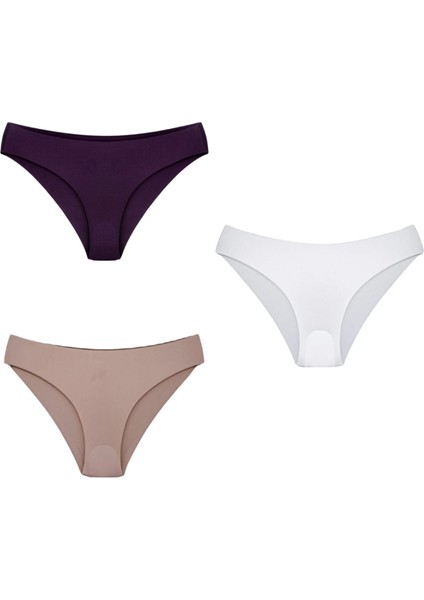 3'lü Paket Lazer Kesim Dikişsiz Kadın Külot