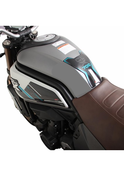 Cf Moto 700 Cl-X 2022-2023 Uyumlu Tank Pad Seti Turkuaz modelleri
