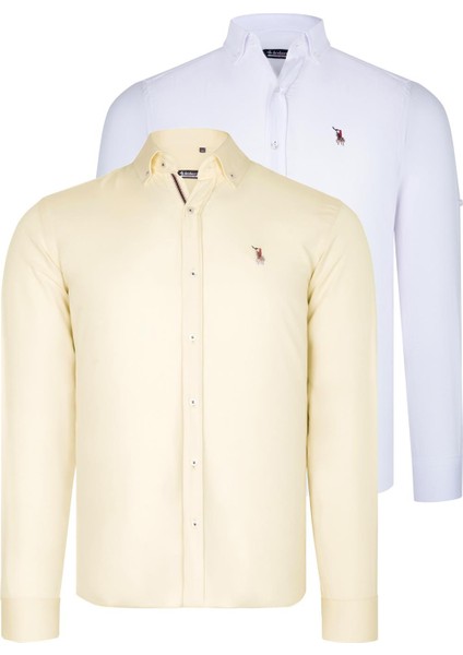 Ikili Set G674 Dewberry Erkek Gömlek Beyaz Sarı fiyatları