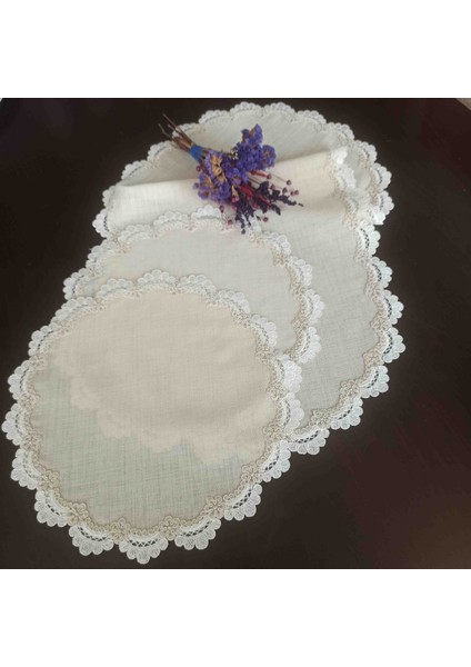 Etamin İşlemelik Linen Oda Takımı