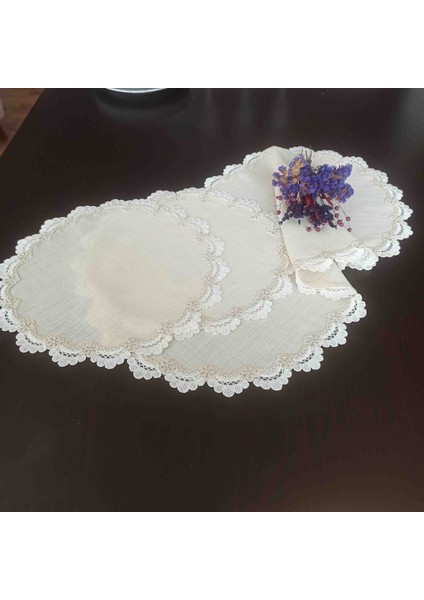Etamin İşlemelik Linen Oda Takımı