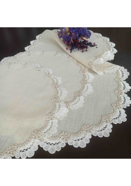 Etamin İşlemelik Linen Oda Takımı