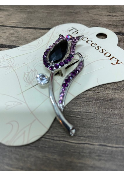 Taşlı Lale Broş modelleri