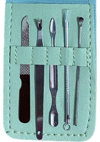 Yeşil Deri Çantalı 8 Parça Manikür Pedikür Seti fırsatları