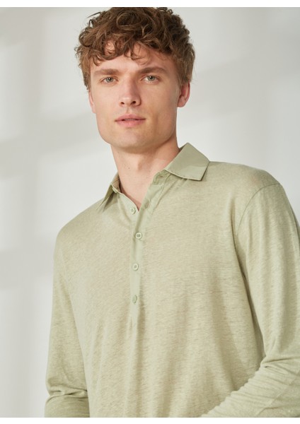 Polo Yaka Açık Haki Erkek T-Shirt Mr Atenas