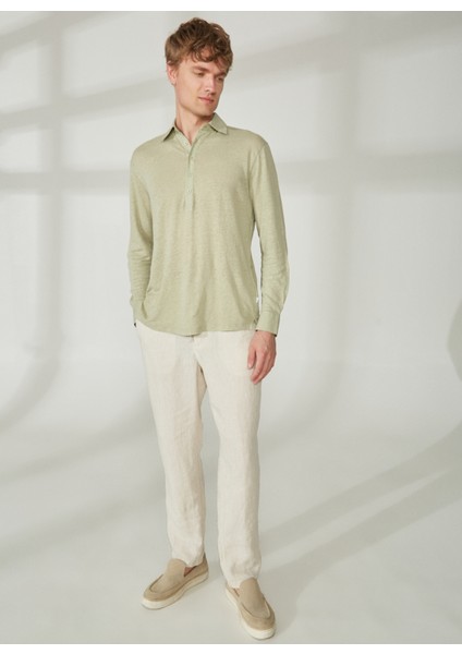 Polo Yaka Açık Haki Erkek T-Shirt Mr Atenas modelleri