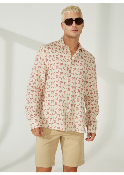 Standart Düğmeli Yaka Ekru Erkek Gömlek Mr Mood Special Edition fiyatları