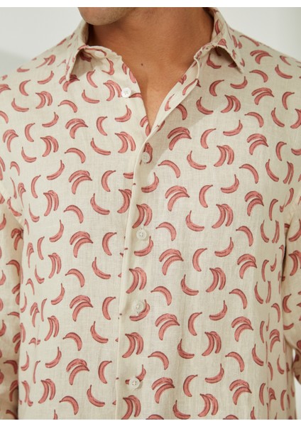 Standart Düğmeli Yaka Ekru Erkek Gömlek Mr Mood Special Edition indirimleri