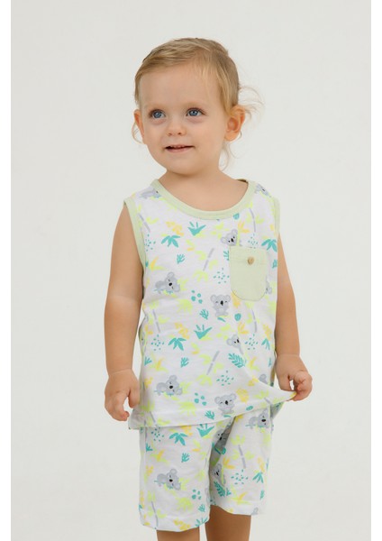 Erkek Çocuk Sevimli Desen Kolsuz Atlet Basic Şortlu Alt Üst Takım fiyatları