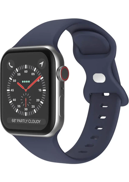 Apple Watch 1, 2, 3, 4, 5, 6, 7, 8, Se Silikon Kordon Kayış - S-M Beden 38/40/41MM - Lacivert