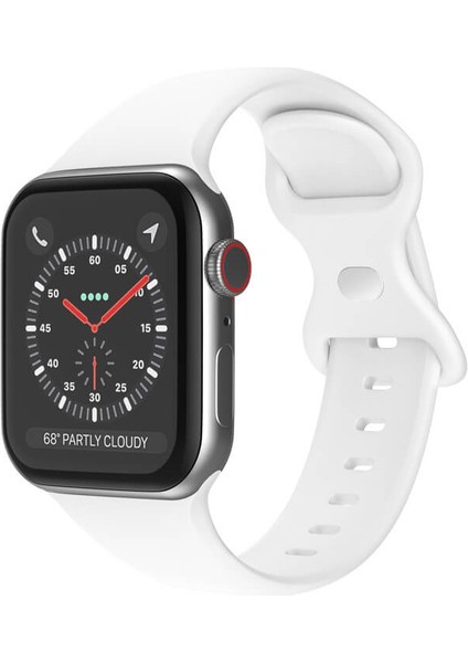 Apple Watch 1, 2, 3, 4, 5, 6, 7, 8, Se Silikon Kordon Kayış - S-M Beden 38/40/41MM - Beyaz