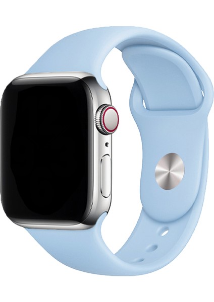 Classic Silikon Apple Watch Kordon 42-44-45-49mm Açık Mavi