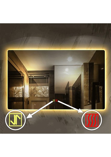 80X100 cm Buğu Çözücülü Dokunmatik Işıklı Ledli Banyo Aynası fiyatları