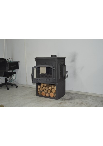 FS-014 Yk St Sirius Ultra 3 Camlı Yan Kapaklı Odunluklu Döküm Soba