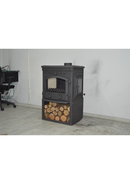 FS-014 Yk St Sirius Ultra 3 Camlı Yan Kapaklı Odunluklu Döküm Soba