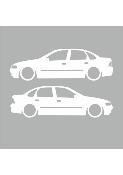 Basık Opel Vectra Sticker Beyaz 16X5 cm