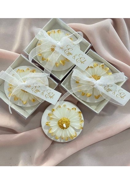 Pukka Candles Nikah - Nişan - Dügün Hediyelik 20 Adet Papatya Mum