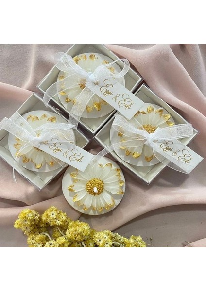 Pukka Candles Nikah - Nişan - Dügün Hediyelik 20 Adet Papatya Mum