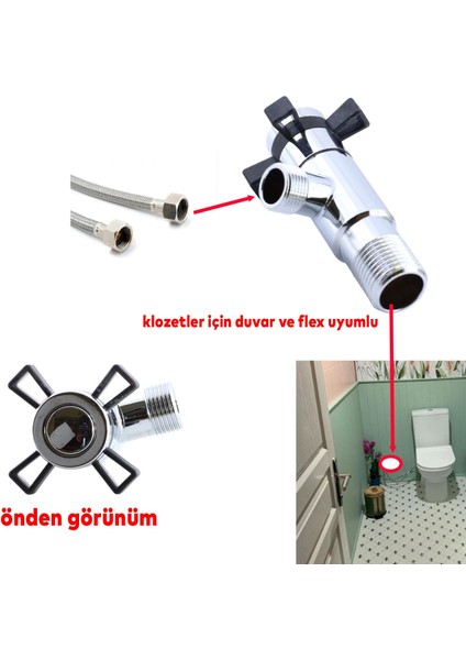 Aç Kapa 4 Kollu Taharet Musluğu Ara Musluk